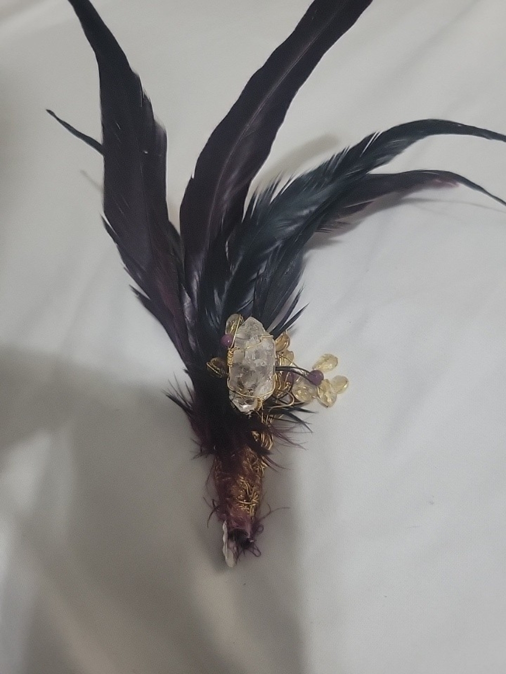 Handmade Victorian Style Feather Hair Ornament